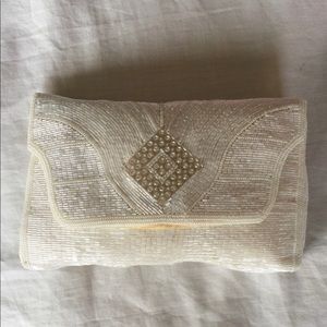 Ivory Beaded Clutch